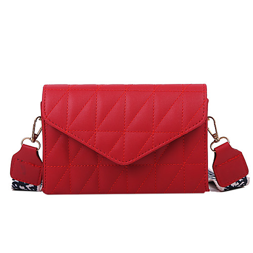 

Women's Zipper / Chain PU Crossbody Bag Solid Color Black / White / Red