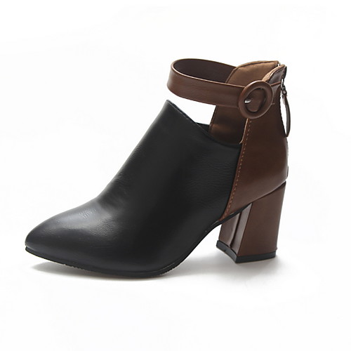 

Women's Boots Chunky Heel Round Toe PU Booties / Ankle Boots Winter Black