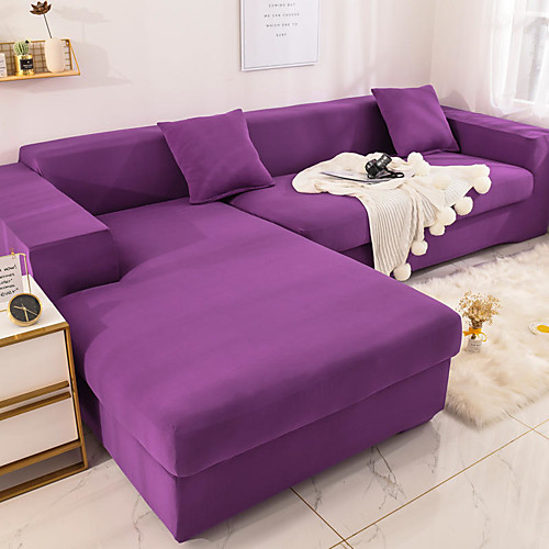 

Nordic Simple Solid Color Elastic Sofa Cover Full Package Single Double Three Person Sofa Cover