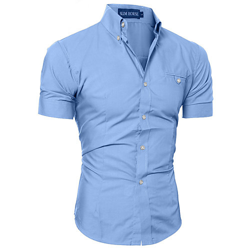 

Men's Solid Colored Slim Shirt Business Basic Daily Work Wine / White / Black / Purple / Blushing Pink / Brown / Gray / Light Blue / Long Sleeve