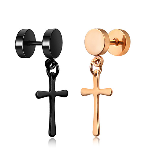 

Men's Women's Earrings Classic Mini Earrings Jewelry Black / Gold / Silver For Christmas Party Anniversary Carnival Festival 1pc