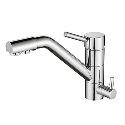 

Kitchen faucet - Two Handles Two Holes Electroplated Standard Spout Centerset Contemporary Kitchen Taps
