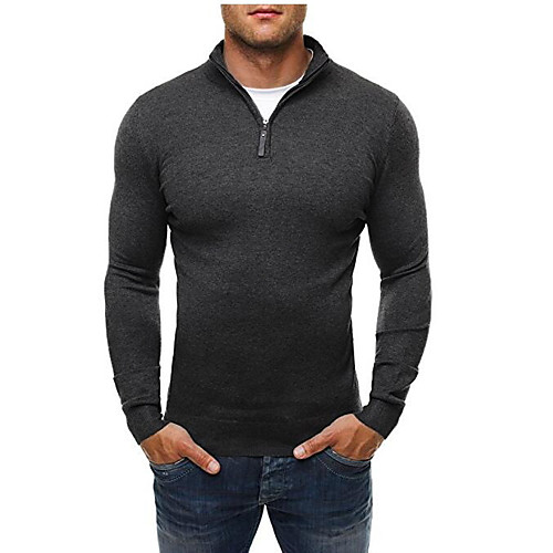 

Men's Solid Colored Long Sleeve Pullover Sweater Jumper, Round Black / Navy Blue / Gray US36 / UK36 / EU44 / US38 / UK38 / EU46 / US40 / UK40 / EU48