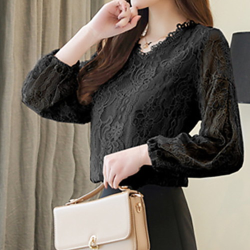 

Women's Daily Blouse - Solid Colored Black