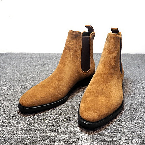 

Men's Comfort Shoes Suede Fall & Winter Boots Booties / Ankle Boots Black / Yellow / Gray