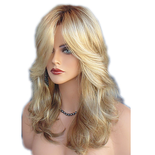 

Synthetic Wig Straight Wavy Kardashian Middle Part Side Part Wig Blonde Medium Length Blonde Synthetic Hair 22inch Women's Adjustable Heat Resistant Classic Blonde / Ombre Hair / Natural Hairline