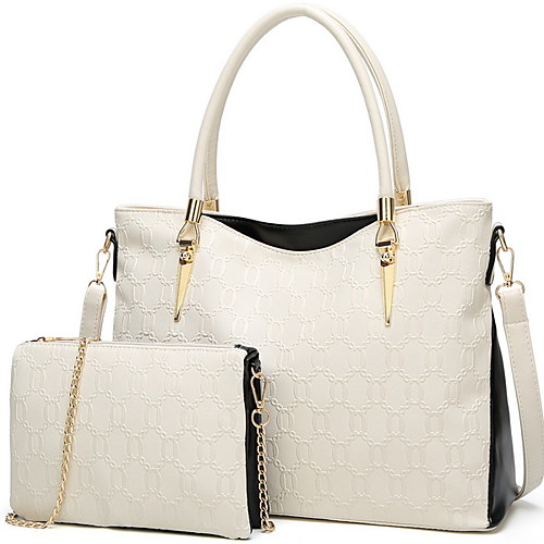 

Women's PU Bag Set Solid Color 2 Pieces Purse Set Black / White / Gold