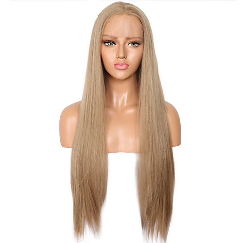 

Synthetic Lace Front Wig Straight Side Part Lace Front Wig Long Flaxen Synthetic Hair 18-26 inch Women's Soft Adjustable Party Blonde