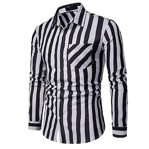 

Men's Daily Basic Shirt - Striped Black