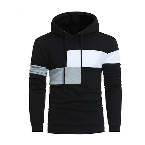 

Men's Casual Hoodie - Color Block Black US32 / UK32 / EU40