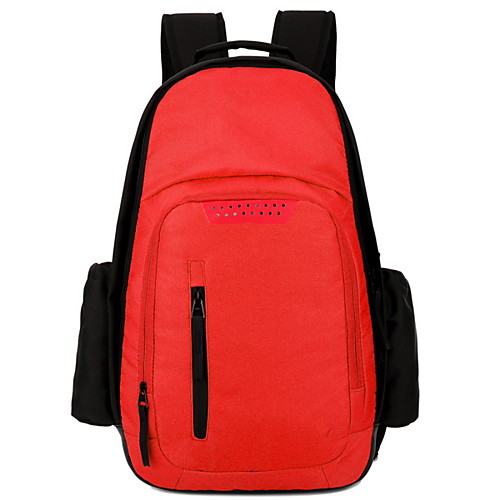 

Large Capacity Nylon Zipper Commuter Backpack Daily Black / Gold / Orange