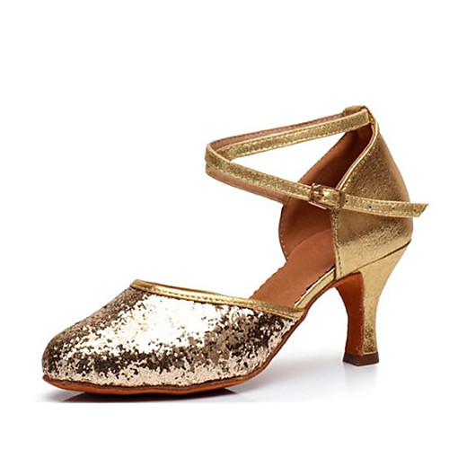 

Women's Modern Shoes / Ballroom Shoes Synthetics Cross Strap Heel Cuban Heel Customizable Dance Shoes Gold / Silver / Performance