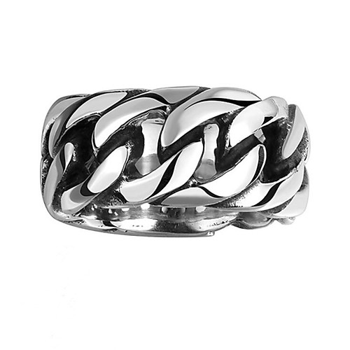 

Men's Ring 1pc Silver Steel Geometric Fashion Daily Holiday Jewelry Geometrical Vertical / Gold bar Cool