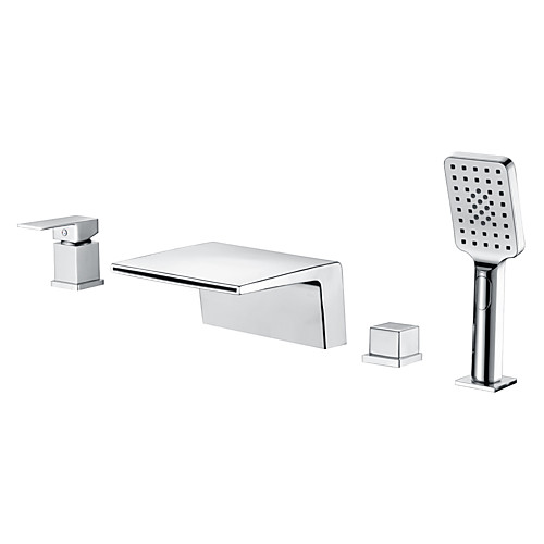 

Bathtub Faucet - Contemporary Chrome Brass Valve Bath Shower Mixer Taps
