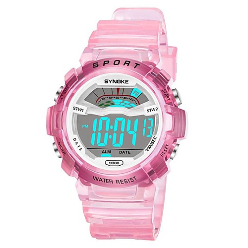 

SYNOKE Digital Watch Digital Sporty Stylish Silicone 30 m Water Resistant / Waterproof Calendar / date / day LCD Digital Outdoor Fashion - White Blue Pink