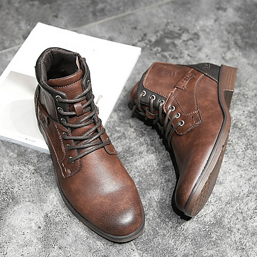 

Men's Comfort Shoes PU Fall & Winter Boots Booties / Ankle Boots Black / Brown