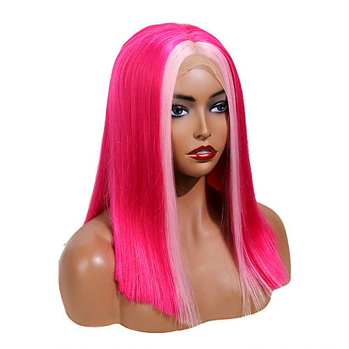 

Синтетические кружевные передние парики Вытянутые Естественный прямой Средняя часть Бесклеевая кружевная лента Парик Короткие Средняя длина Розовый Красный Искусственные волосы 14 дюймовый Жен.