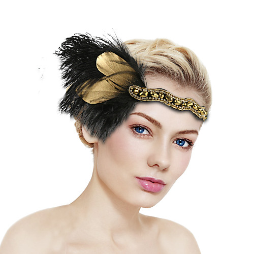 

Women's Statement Trendy Gemstone & Crystal Feather Fabric Crystal Party Masquerade - Solid Colored