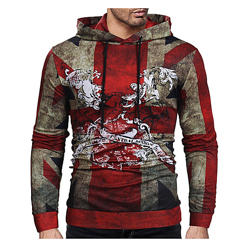 

Men's Casual Hoodie - Geometric Red US32 / UK32 / EU40