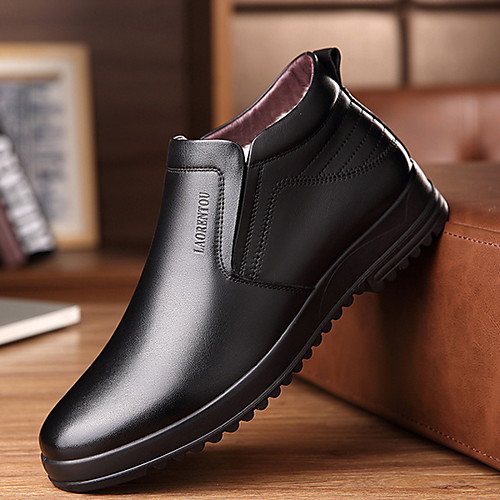 

Men's Comfort Shoes Leather Fall & Winter Boots Booties / Ankle Boots Black / Brown