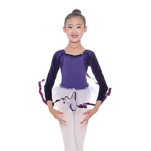 

Kids' Dancewear Leotards Girls' Training Cotton / Spandex Gore Long Sleeve Natural Leotard / Onesie