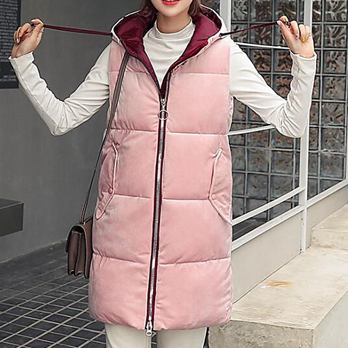 

Women's Solid Colored Vest, POLY Black / Blushing Pink / Blue M / L / XL