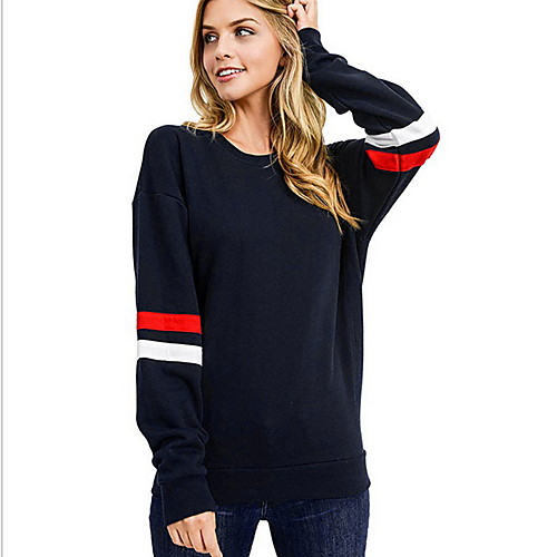 

Women's Basic Sweatshirt - Color Block Navy Blue S