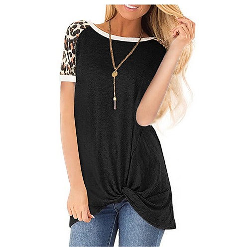 

Women's Daily T-shirt - Leopard Black