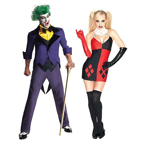 

Joker Clown Dress Cosplay Costume Adults' Men's Cosplay Halloween Halloween Festival / Holiday Polyester Purple / Red Men's Women's Carnival Costumes