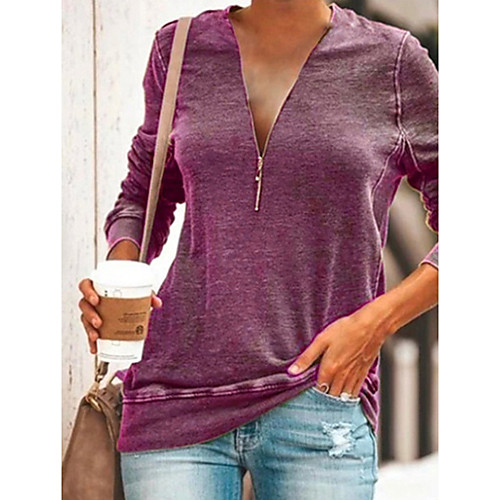 

Women's Daily T-shirt - Solid Colored Wine
