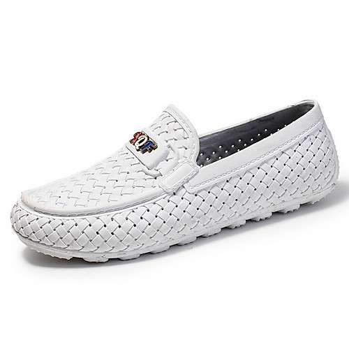 

Men's Comfort Shoes PU Fall & Winter Loafers & Slip-Ons Black / White / Blue