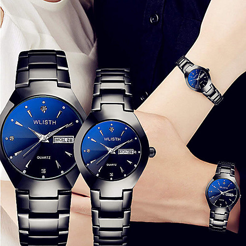 

Steel Band Watches Quartz Calendar / date / day Stopwatch Casual Watch Analog - Digital Fashion - Black Black / White Black / Silver
