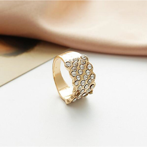 

Women's Band Ring Micro Pave Ring 1pc Gold Silver Rhinestone Alloy Round Stylish Simple Daily Work Jewelry Classic Precious Cool Lovely