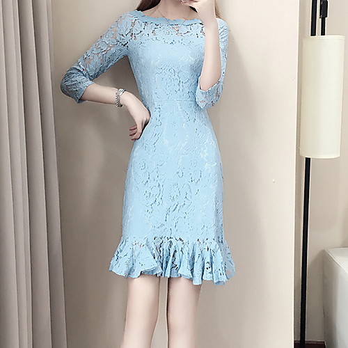 

Women's Sheath Dress - Solid Colored White Blushing Pink Red S M L XL
