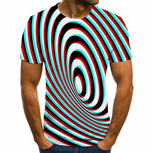 

Men's Plus Size 3D Graphic Slim T-shirt Basic Daily Round Neck Black / Short Sleeve