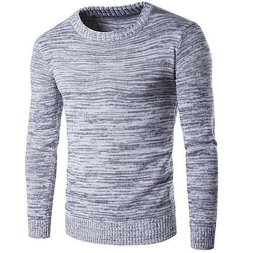 

Men's Solid Colored Long Sleeve Pullover Sweater Jumper, Round Gray US34 / UK34 / EU42 / US36 / UK36 / EU44 / US38 / UK38 / EU46