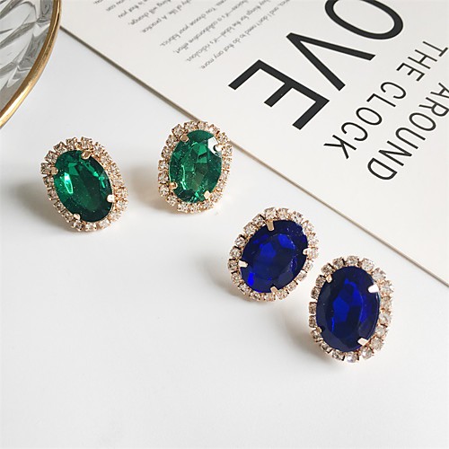 

Women's Earrings Classic Mini Earrings Jewelry Green / Royal Blue For Christmas Party Anniversary Carnival Festival 1 Pair