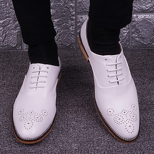 

Men's Chunky Sneakers Cowhide Fall & Winter Oxfords Black / White