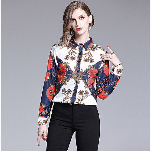 

Women's Daily Shirt - Color Block White