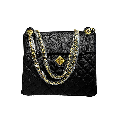 

Women's Chain PU Crossbody Bag Solid Color Black / White