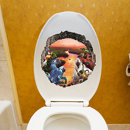 фото Наклейки на мультфильм животных - наклейки на стены животных пейзаж / животные ванная комната / крытый lightinthebox