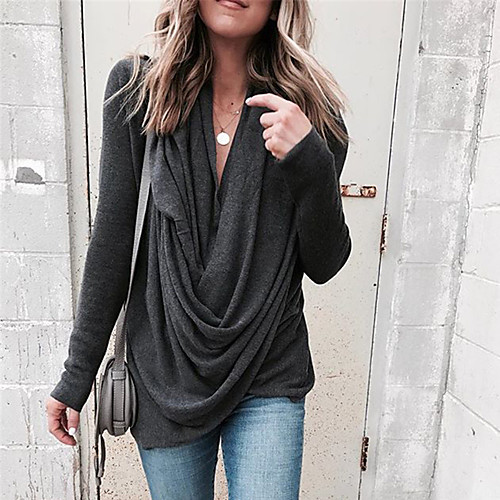 

Women's Daily Basic Blouse - Solid Colored Black