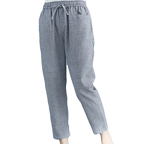 

Women's Basic Chinos Pants - Solid Colored Gray Light Blue M L XL