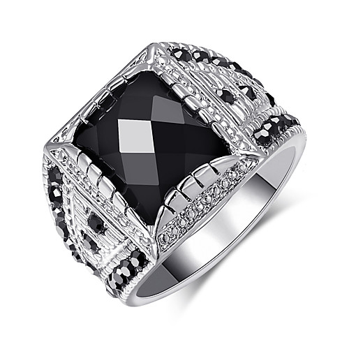 

Men's Band Ring 1pc Black Alloy Geometric Punk Trendy Daily Jewelry Geometrical Hope Cool