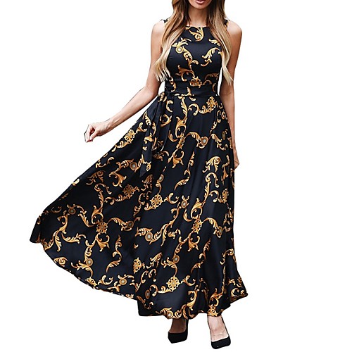 

Women's Swing Dress - Floral Black Red S M L XL