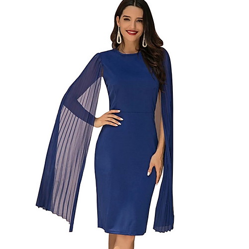 

Women's Two Piece Dress - Solid Colored Blue S M L XL