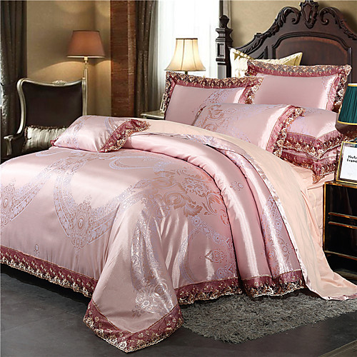 

Cotton Tencel Modal Large Jacquard 4 Piece Pure Cotton Satin Wedding Lace Bed Sheet Bedding Set