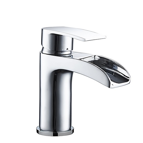 

Bathroom Sink Faucet - Waterfall Electroplated Centerset Single Handle One HoleBath Taps