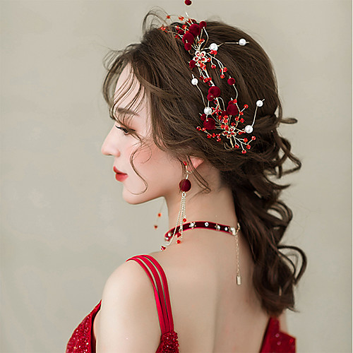 

Alloy Hair Accessory / Earring with Rhinestone / Glitter 1 Piece Wedding Headpiece