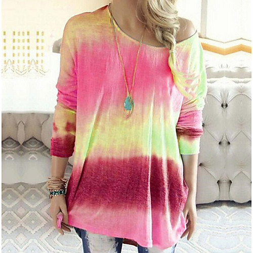 

Women's Daily T-shirt - Color Block Blushing Pink